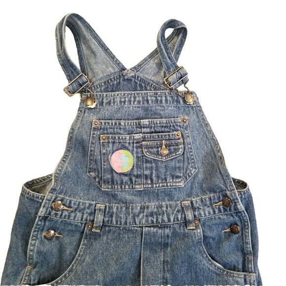 Baggy Overalls Disney Girls Jeans Bibs Embroidered Snow White Seven Dwarfs - Picture 2 of 16